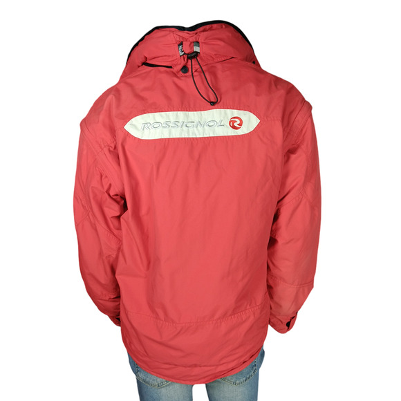 Rossignol Ski Jacket Red and White Size Medium Men's Hooded Zippered Pockets - Picture 3 of 16